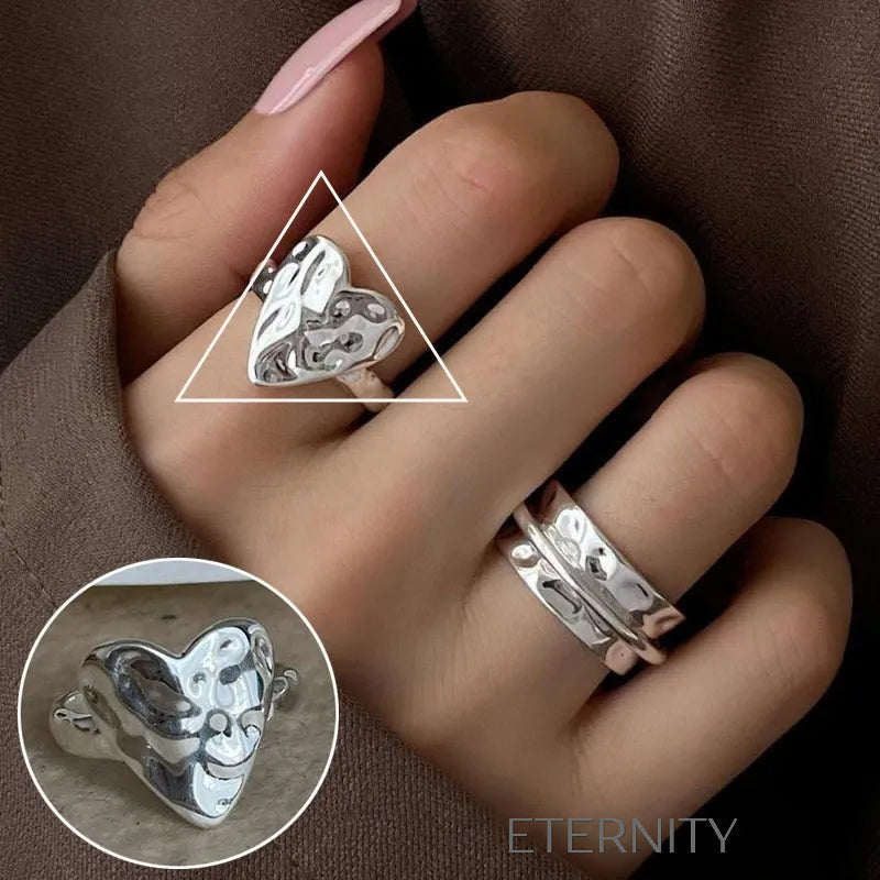 Anillos de Pareja Radiant Bands con Circones  Anillos Dorado Ajustable Acero Inoxidable  ETERNITY