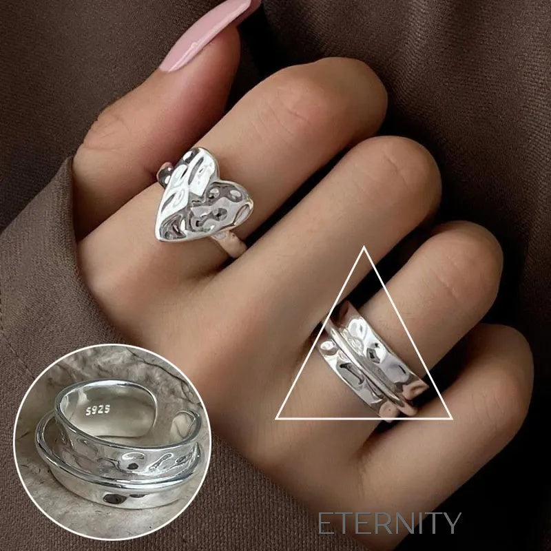 Anillos de Pareja Radiant Bands con Circones  Anillos Dorado Ajustable Acero Inoxidable  ETERNITY
