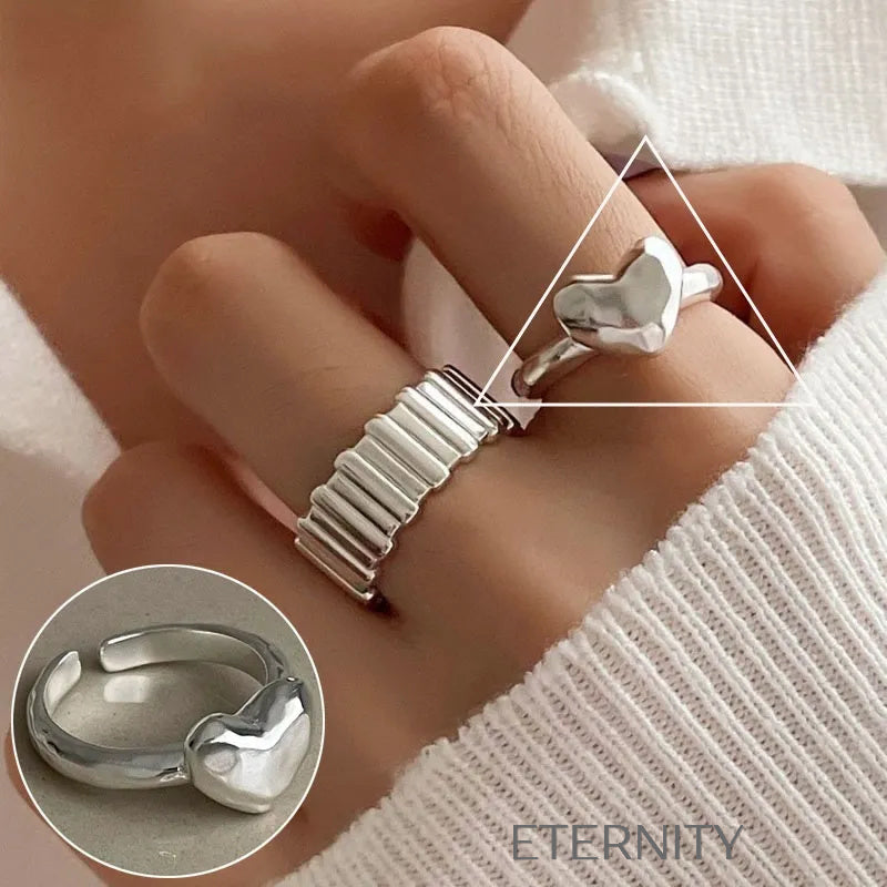 Anillos de Pareja Radiant Bands con Circones  Anillos Dorado Ajustable Acero Inoxidable  ETERNITY