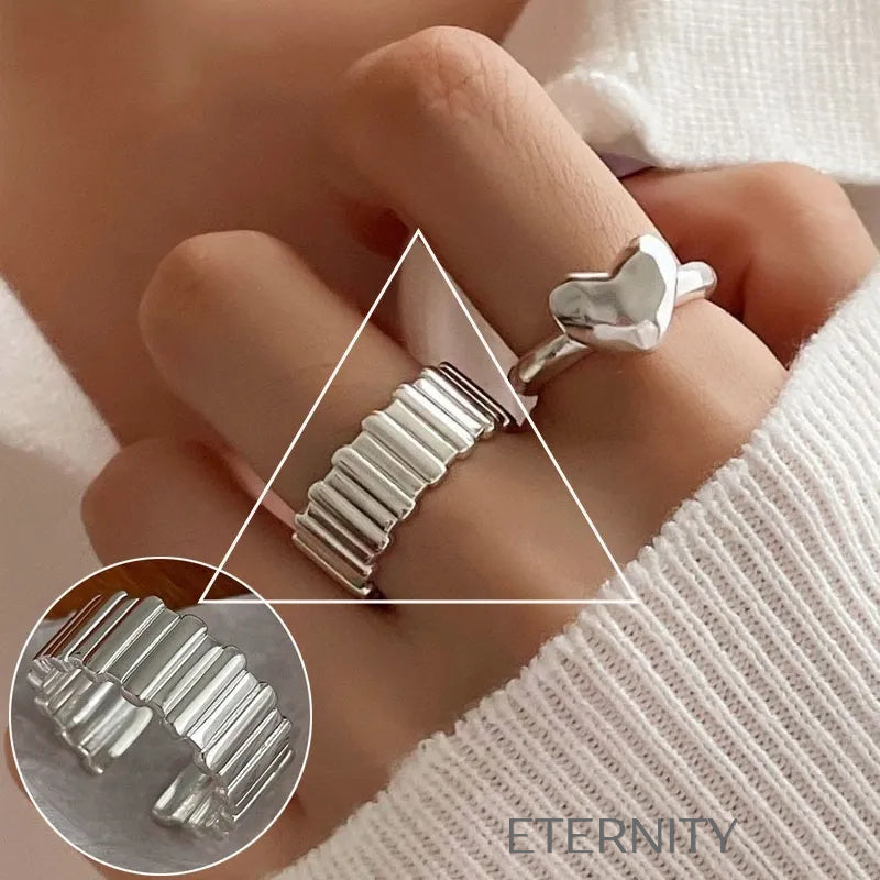 Anillos de Pareja Radiant Bands con Circones  Anillos Dorado Ajustable Acero Inoxidable  ETERNITY