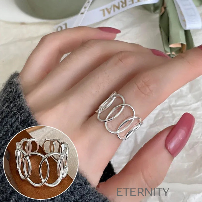 Anillos de Pareja Radiant Bands con Circones  Anillos Dorado Ajustable Acero Inoxidable  ETERNITY