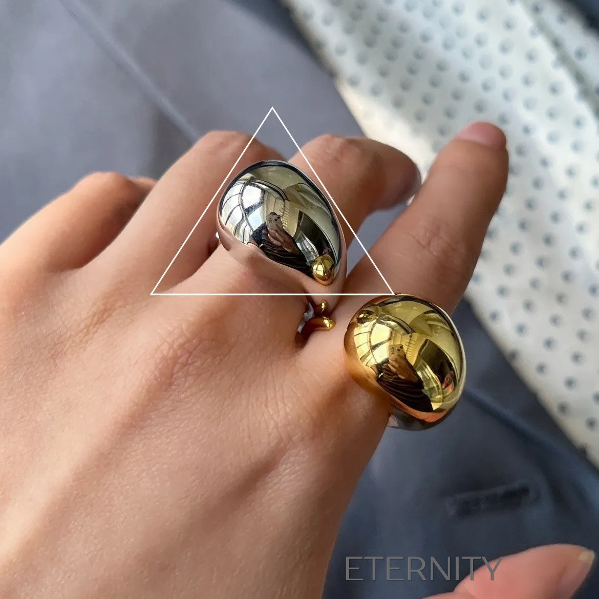 Anillos de Pareja Radiant Bands con Circones  Anillos Dorado Ajustable Acero Inoxidable  ETERNITY