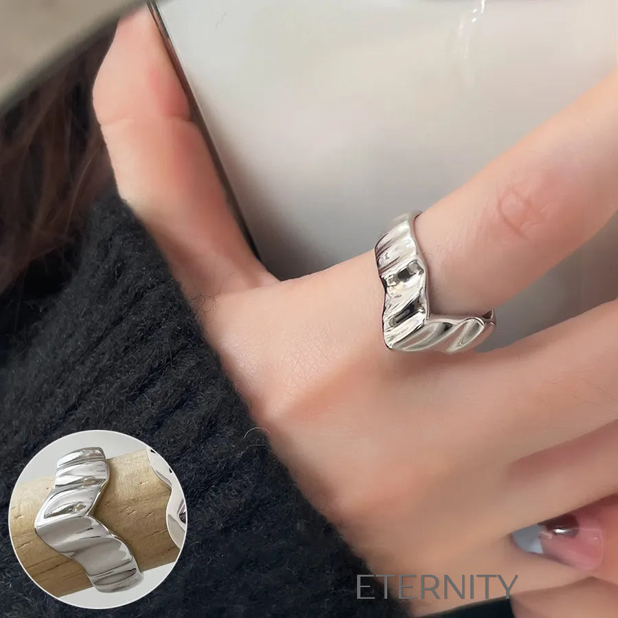 Anillos de Pareja Radiant Bands con Circones  Anillos Dorado Ajustable Acero Inoxidable  ETERNITY