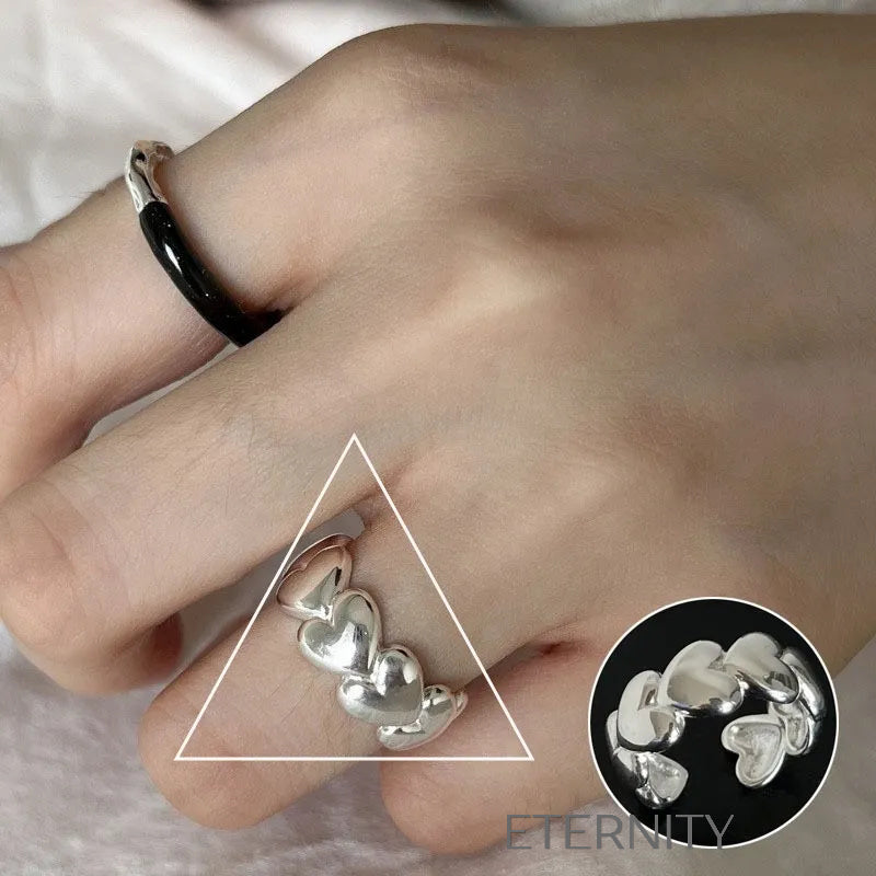 Anillos de Pareja Radiant Bands con Circones  Anillos Dorado Ajustable Acero Inoxidable  ETERNITY