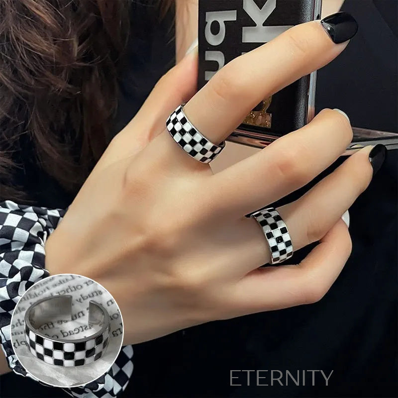 Anillos de Pareja Radiant Bands con Circones  Anillos Dorado Ajustable Acero Inoxidable  ETERNITY