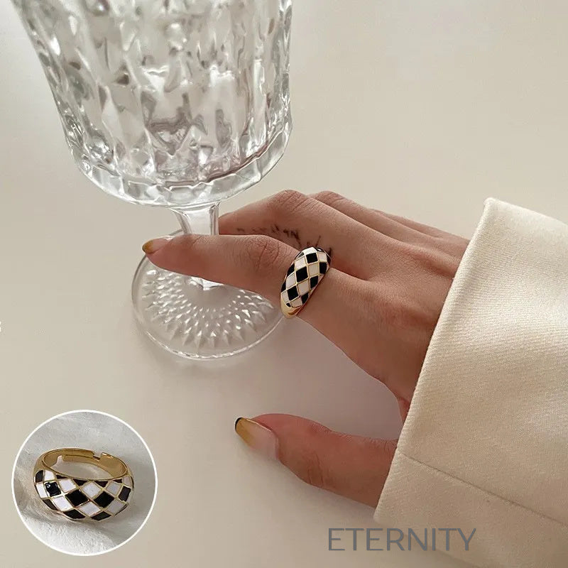 Anillos de Pareja Radiant Bands con Circones  Anillos Dorado Ajustable Acero Inoxidable  ETERNITY