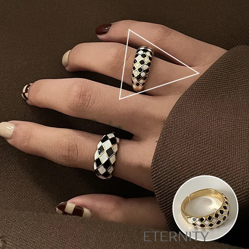 Anillos de Pareja Radiant Bands con Circones  Anillos Dorado Ajustable Acero Inoxidable  ETERNITY