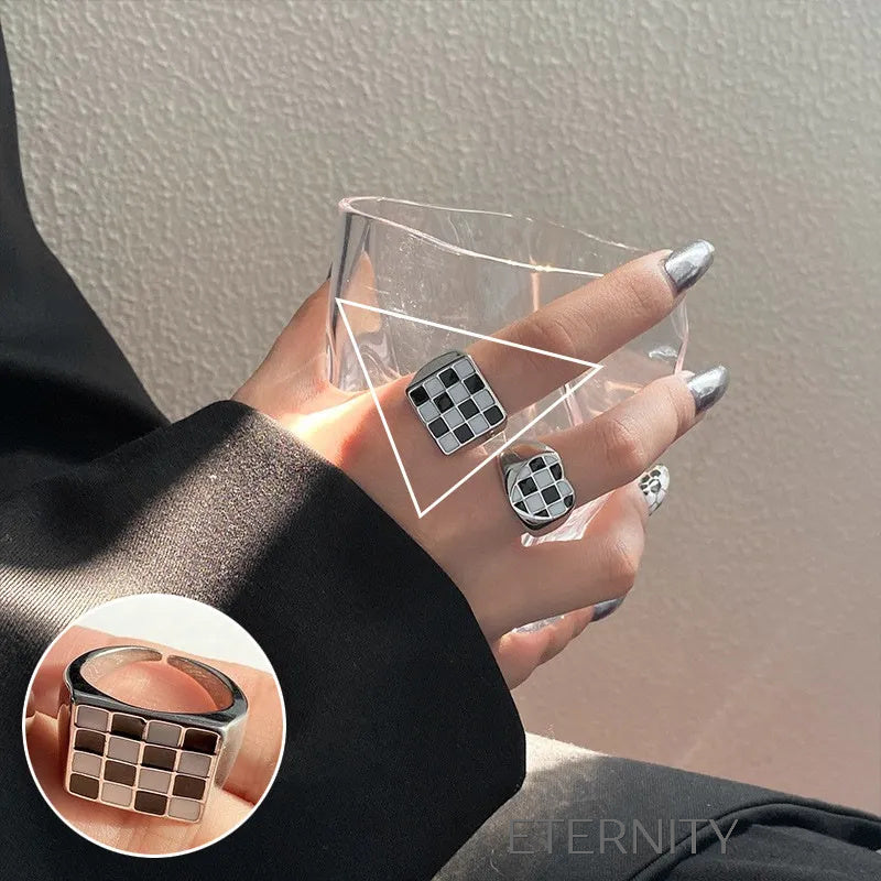 Anillos de Pareja Radiant Bands con Circones  Anillos Dorado Ajustable Acero Inoxidable  ETERNITY