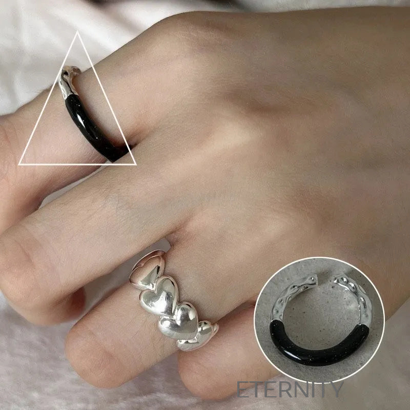 Anillos de Pareja Radiant Bands con Circones  Anillos Dorado Ajustable Acero Inoxidable  ETERNITY