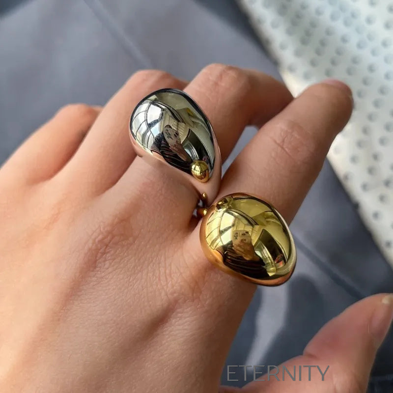 Anillos de Pareja Radiant Bands con Circones  Anillos Dorado Ajustable Acero Inoxidable  ETERNITY
