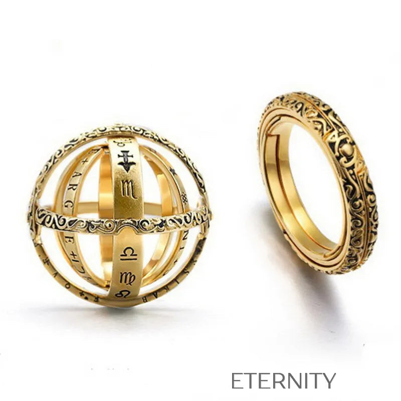 Anillo Astronómico Cosmos  Anillos Dorado 10 Acero Inoxidable  ETERNITY