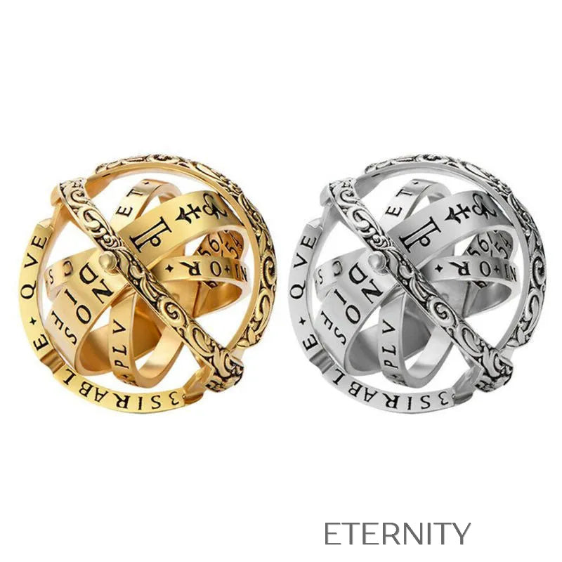 Anillo Astronómico Cosmos  Anillos Dorado 10 Acero Inoxidable  ETERNITY
