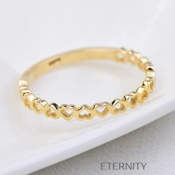 Anillo Infinite Love Corazones  Anillos Dorado 10 Acero Inoxidable  ETERNITY