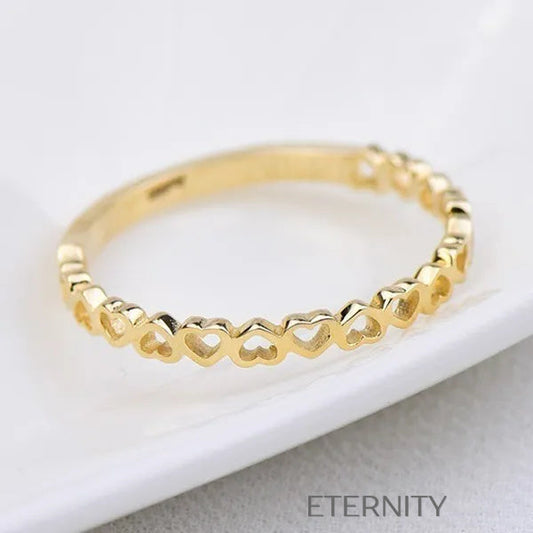 Anillo Infinite Love Corazones  Anillos Dorado 10 Acero Inoxidable  ETERNITY