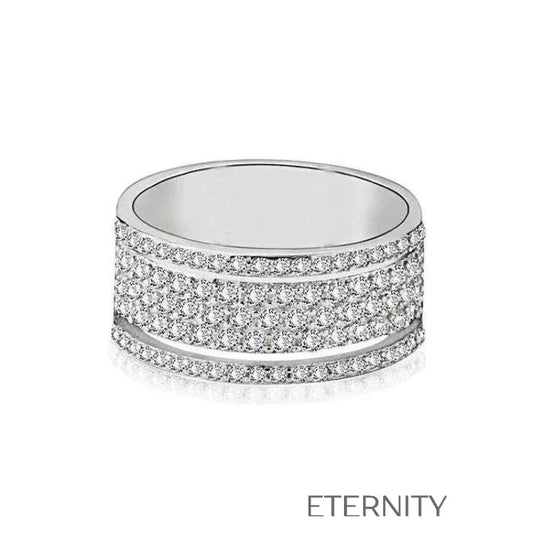 Anillo Diamond  Multi Banda de Cristales  Anillos Plateado 10 Acero Inoxidable  ETERNITY