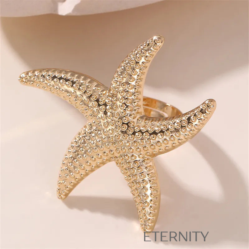 Anillos dorados con perlas y diseños naturales Anillos Dorado Unica Acero Inoxidable  ETERNITY