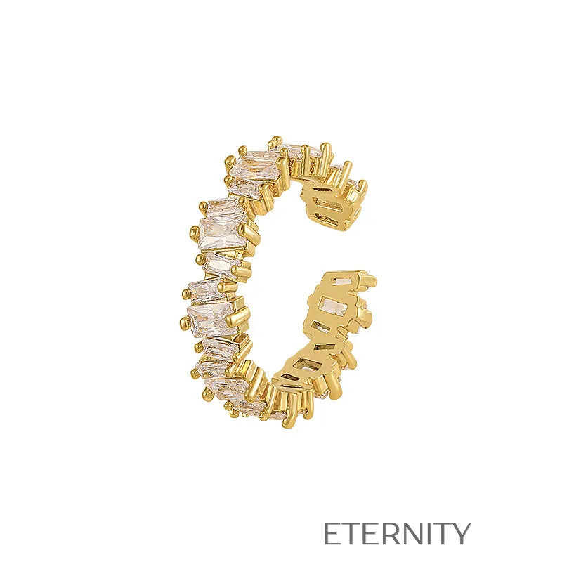 Anillos Ajustables de Lujo con Cristales y Detalles Nacarados  Anillos Dorado Ajustable Acero Inoxidable  ETERNITY