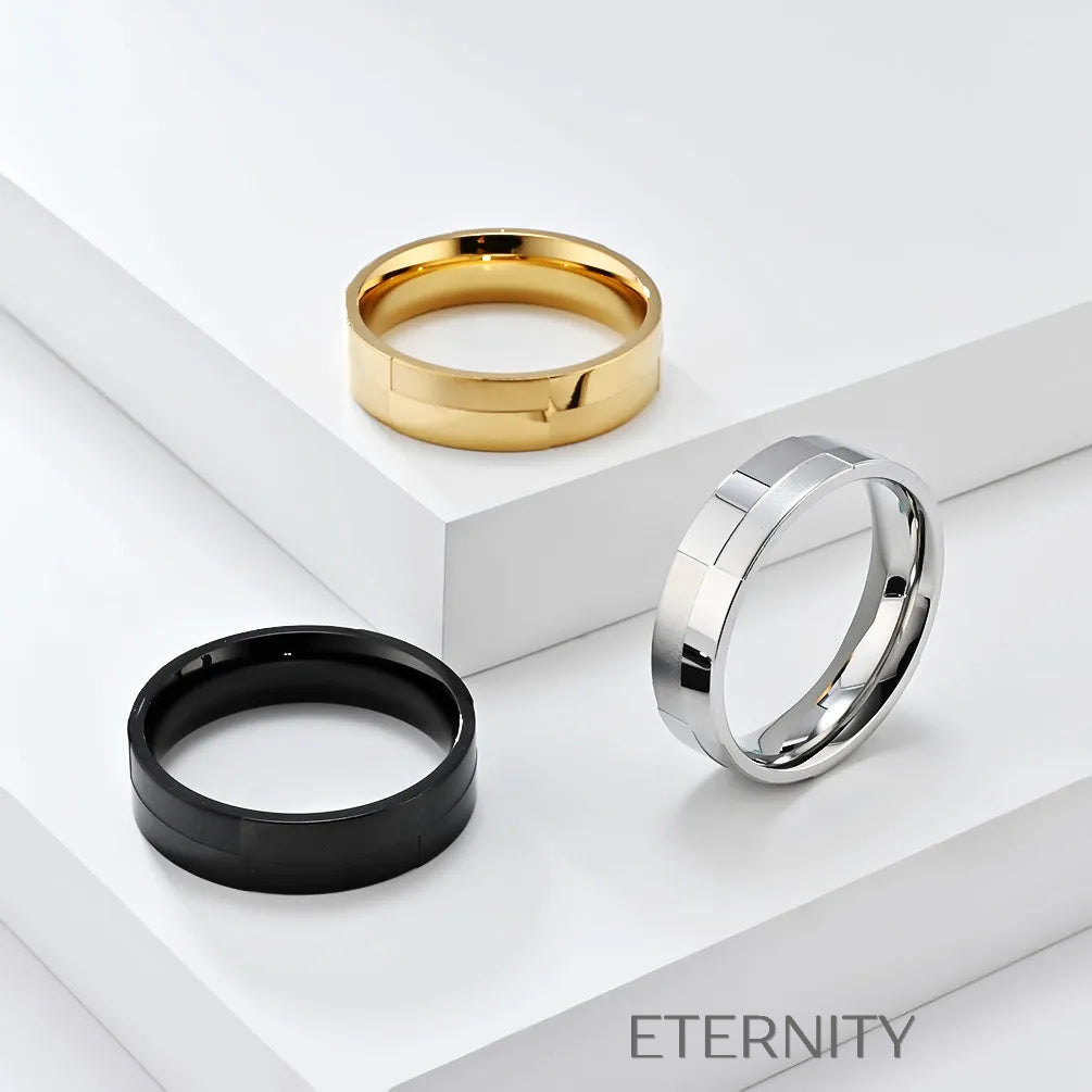 Anillos de Lujo con Cristales Perlas y Detalles Nacarados  Anillos Negro 10 Acero Inoxidable  ETERNITY