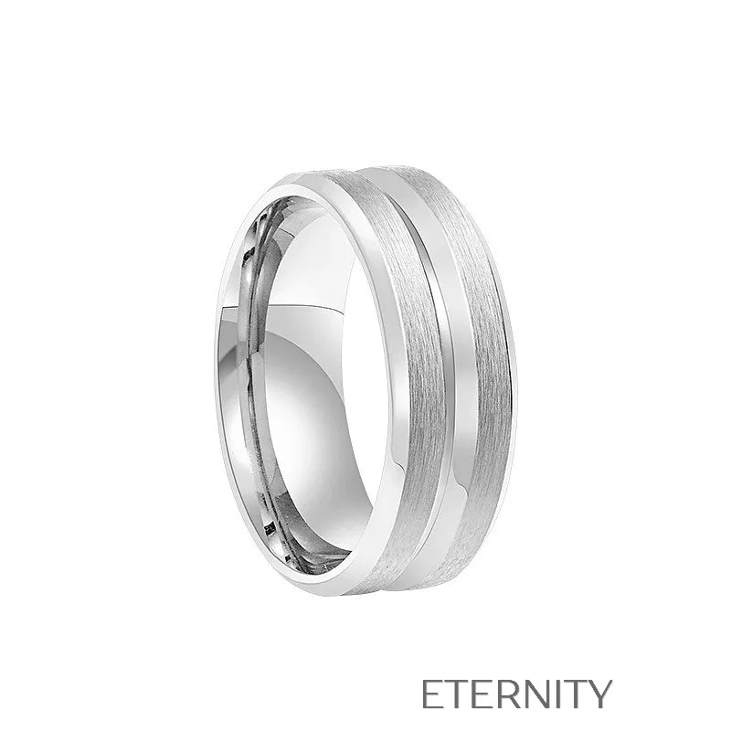 Anillo Minimalista Carril  Anillos Negro 10 Acero Inoxidable  ETERNITY