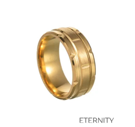 Anillo Industrial Gear con Diseño Geométrico y Acabado Mate  Anillos Negro 10 Acero Inoxidable  ETERNITY