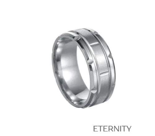 Anillo Industrial Gear con Diseño Geométrico y Acabado Mate  Anillos Negro 10 Acero Inoxidable  ETERNITY