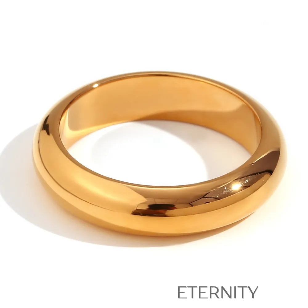 Anillos dorado y plateado clásicos de acabado pulido Anillos Dorado 7 Acero Inoxidable  ETERNITY