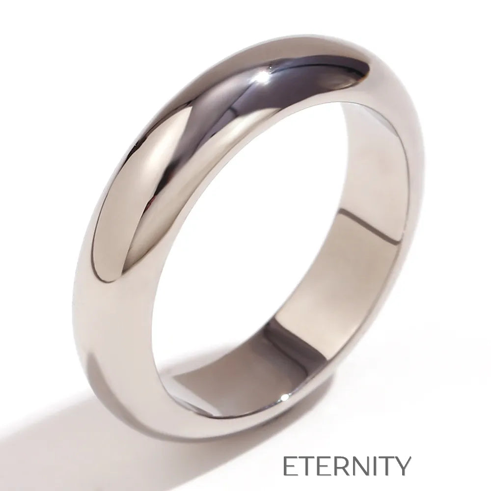 Anillos dorado y plateado clásicos de acabado pulido Anillos Dorado 7 Acero Inoxidable  ETERNITY