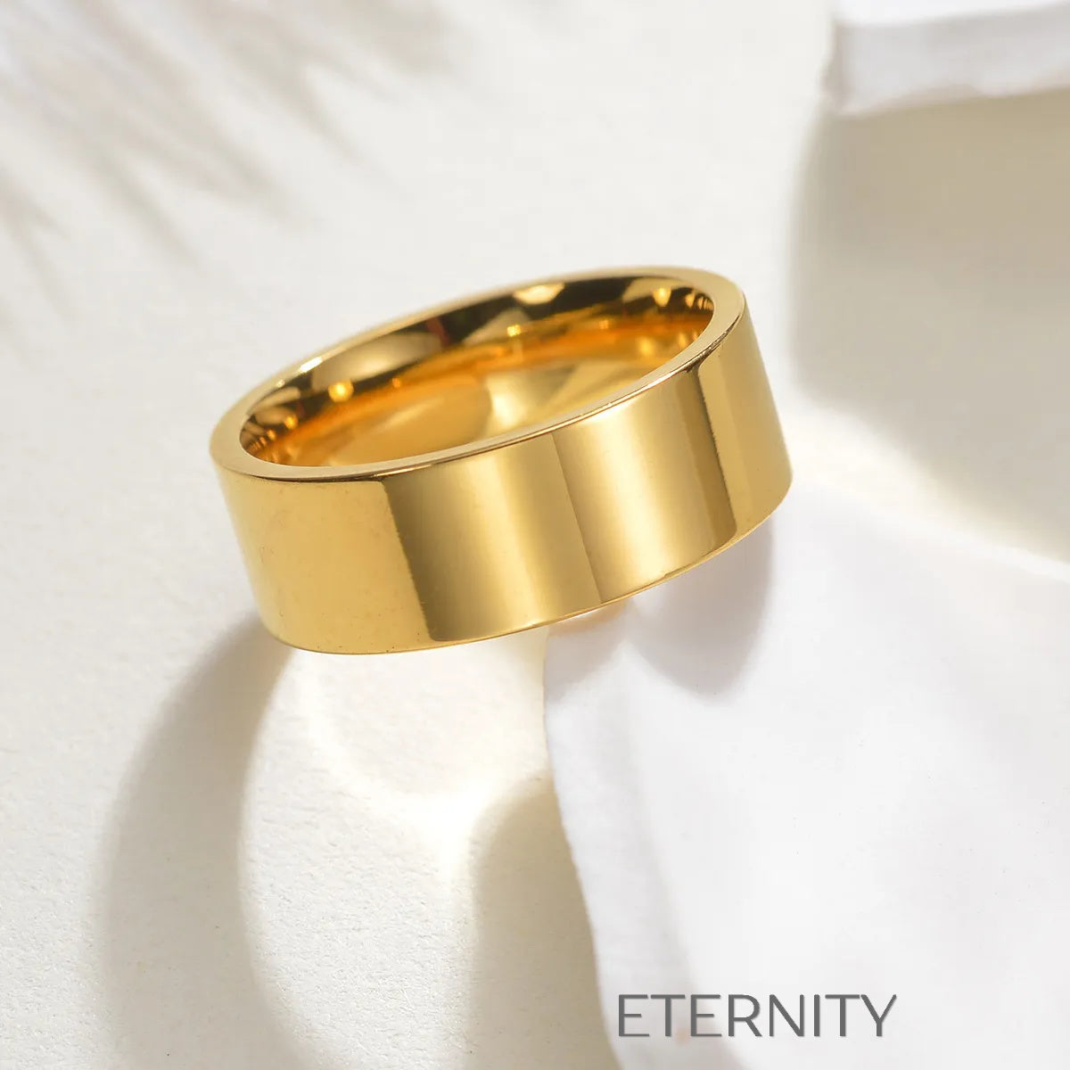 Anillos de Banda Lisa Essential Band en Gold Silver y Black  Anillos Negro 10 Acero Inoxidable  ETERNITY