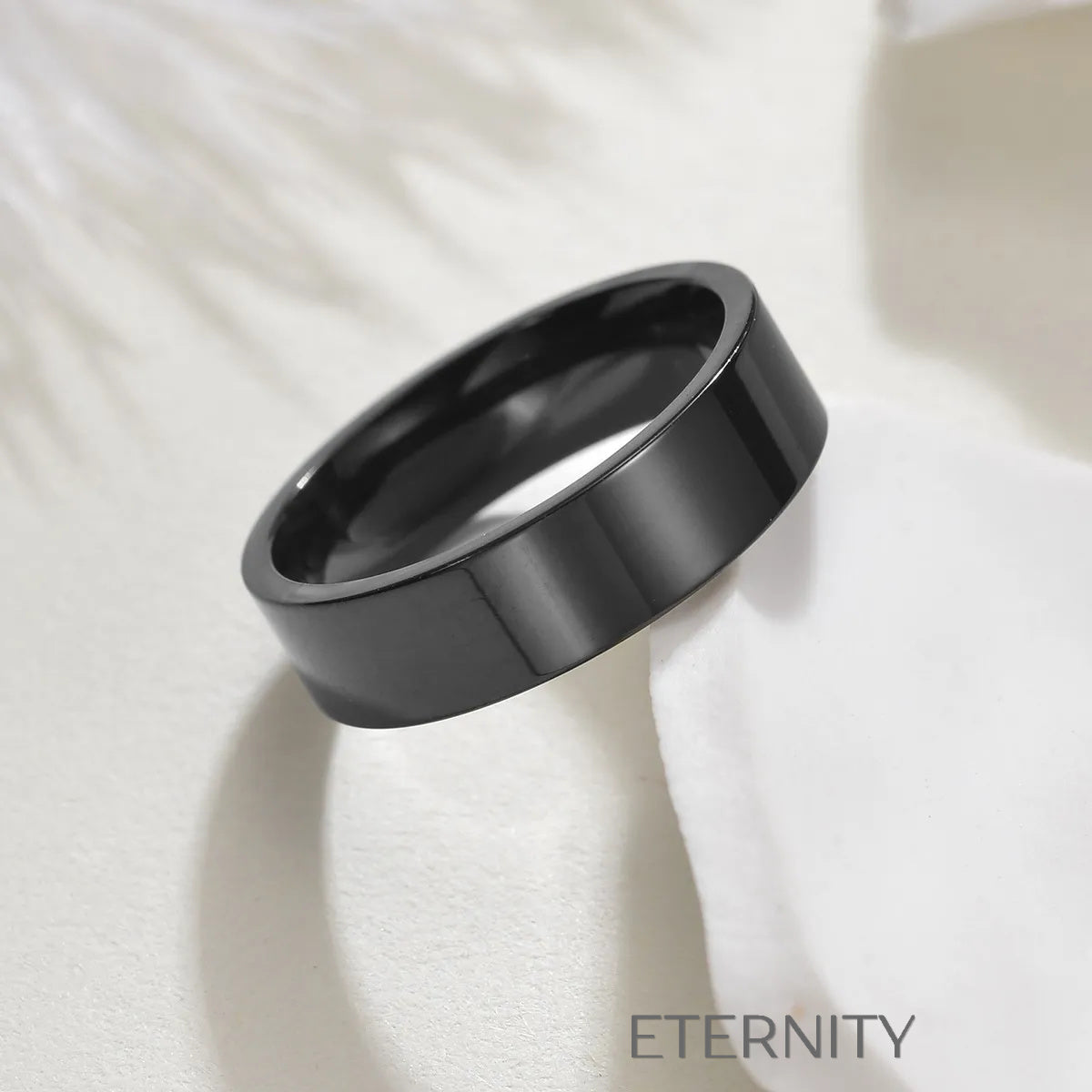 Anillos de Banda Lisa Essential Band en Gold Silver y Black  Anillos Negro 10 Acero Inoxidable  ETERNITY