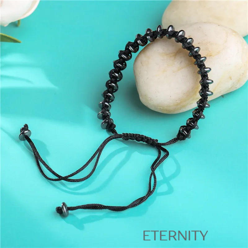 Set de Brazaletes Hematite Geometric  Brazaletes Negro Unica Acero Inoxidable  ETERNITY