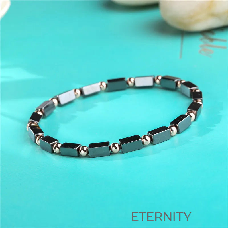 Set de Brazaletes Hematite Geometric  Brazaletes Negro Unica Acero Inoxidable  ETERNITY