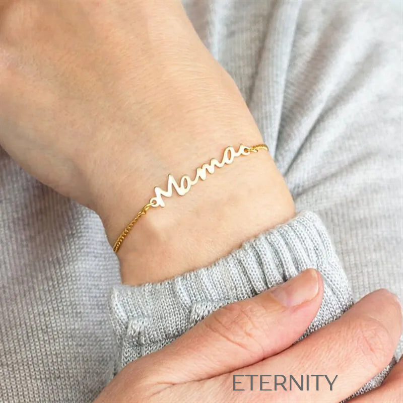 Brazalete dorado con dije Mama delicado y elegante Brazaletes Dorado Unica Acero Inoxidable  ETERNITY