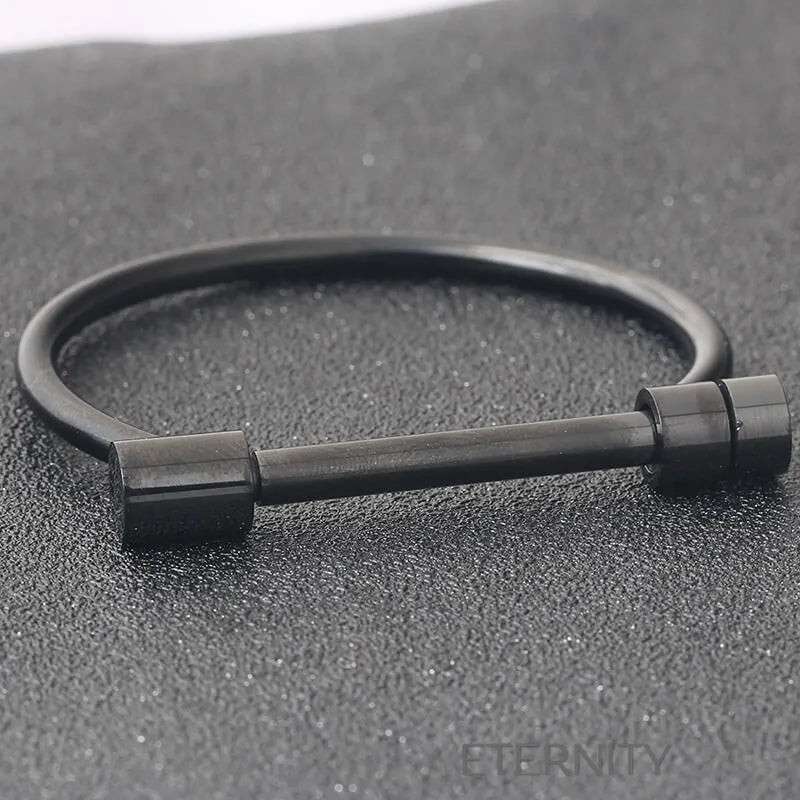 Brazalete Industrial Shackle  Brazaletes Negro Unica Acero Inoxidable  ETERNITY