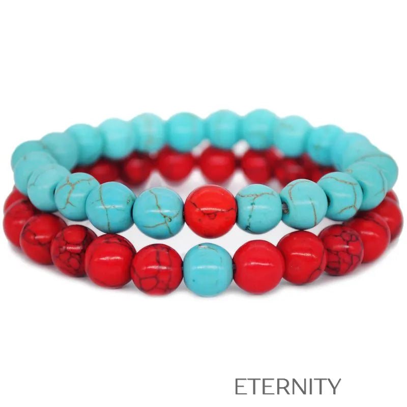 Pulseras de beads black/white y red/black Brazaletes Negro/Blanco Unica Acero Inoxidable  ETERNITY