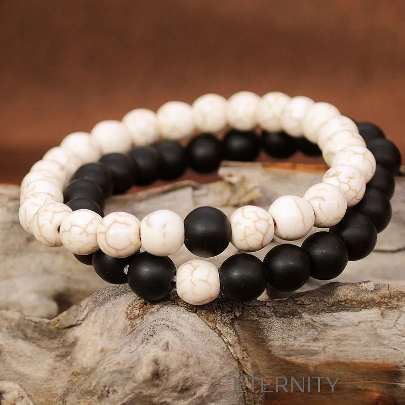 Pulseras de beads black/white y red/black Brazaletes Negro/Blanco Unica Acero Inoxidable  ETERNITY
