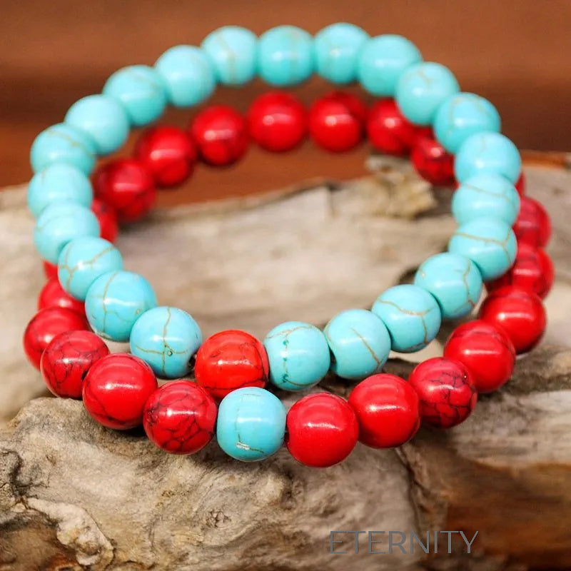 Pulseras de beads black/white y red/black Brazaletes Negro/Blanco Unica Acero Inoxidable  ETERNITY