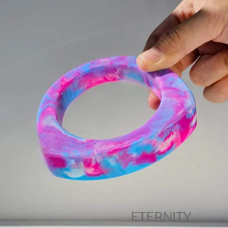 Brazaletes Chunky Resin de Resina Orgánica  Brazaletes Purpura Unica Acero Inoxidable  ETERNITY