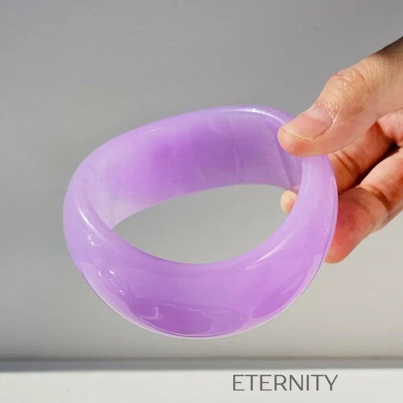 Brazaletes Chunky Resin de Resina Orgánica  Brazaletes Purpura Unica Acero Inoxidable  ETERNITY