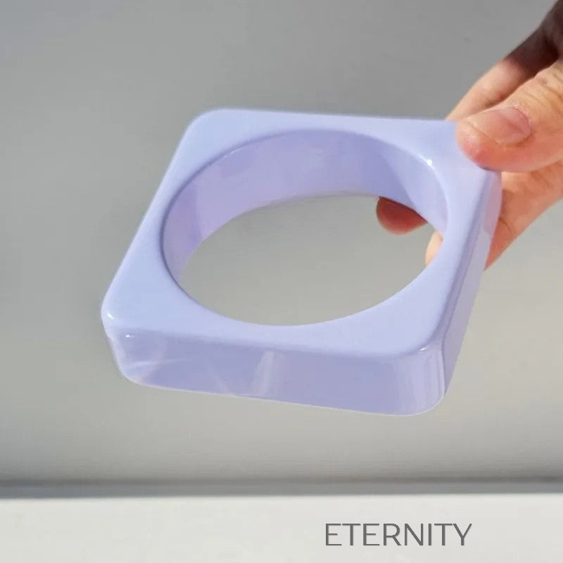 Brazaletes Chunky Resin de Resina Orgánica  Brazaletes Purpura Unica Acero Inoxidable  ETERNITY