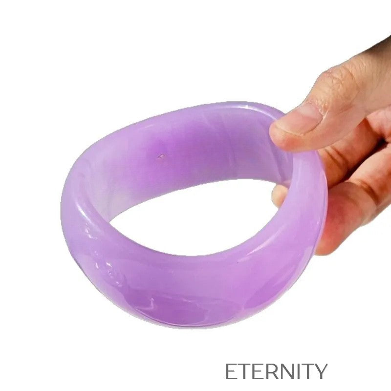 Brazaletes Chunky Resin de Resina Orgánica  Brazaletes Purpura Unica Acero Inoxidable  ETERNITY