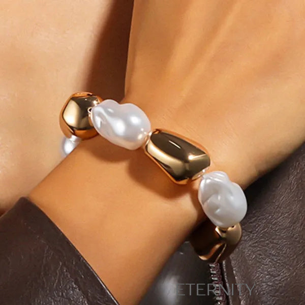 Pulsera con cuentas decorativas Brazaletes Dorado Unica Acero Inoxidable  ETERNITY
