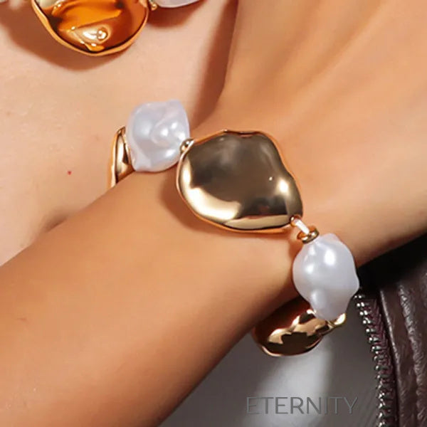 Pulsera con cuentas decorativas Brazaletes Dorado Unica Acero Inoxidable  ETERNITY