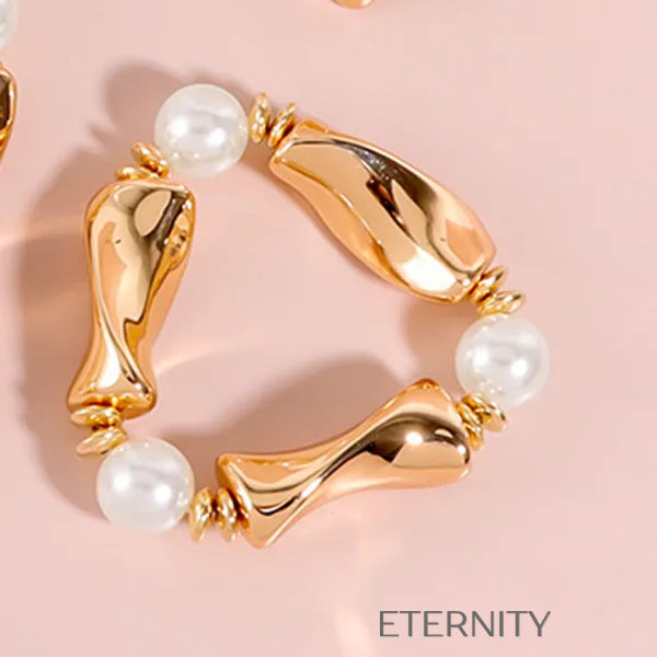 Pulsera con cuentas decorativas Brazaletes Dorado Unica Acero Inoxidable  ETERNITY
