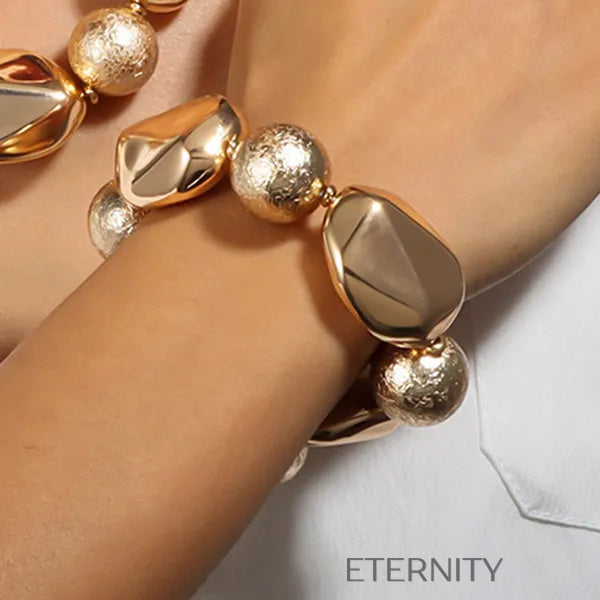 Pulsera con cuentas decorativas Brazaletes Dorado Unica Acero Inoxidable  ETERNITY