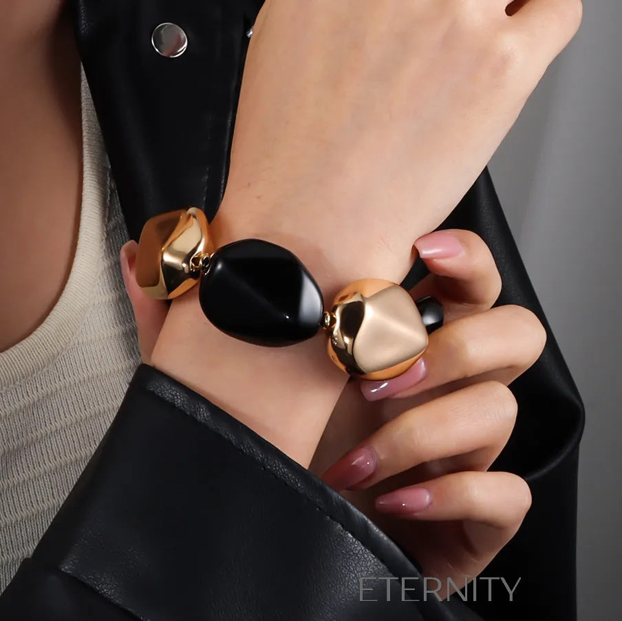 Pulsera con cuentas decorativas Brazaletes Dorado Unica Acero Inoxidable  ETERNITY