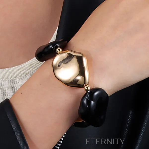 Pulsera con cuentas decorativas Brazaletes Dorado Unica Acero Inoxidable  ETERNITY