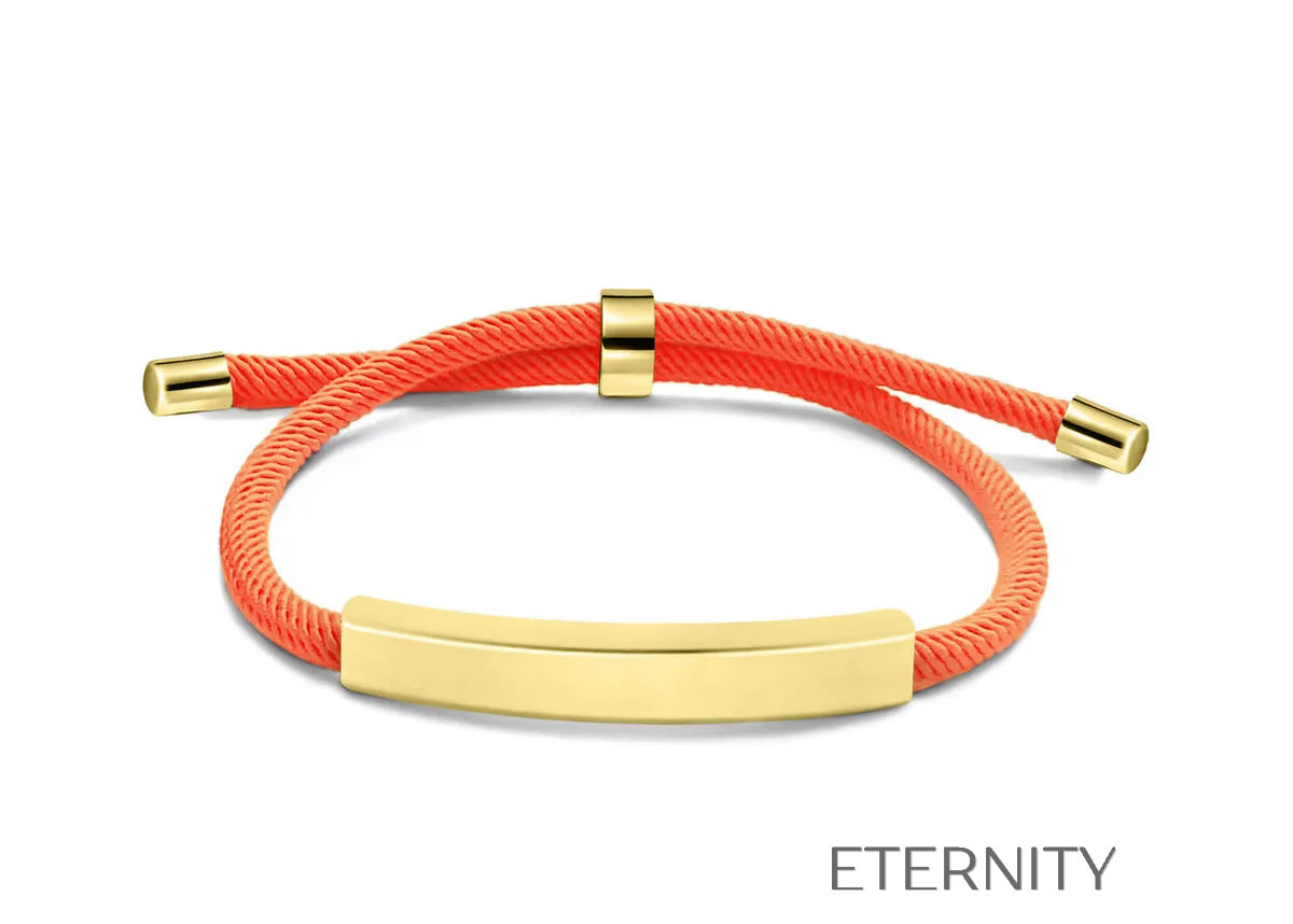 Pulsera Unity Cord Ajustable con Placa de Acero  Brazaletes Negro Unica Acero Inoxidable  ETERNITY