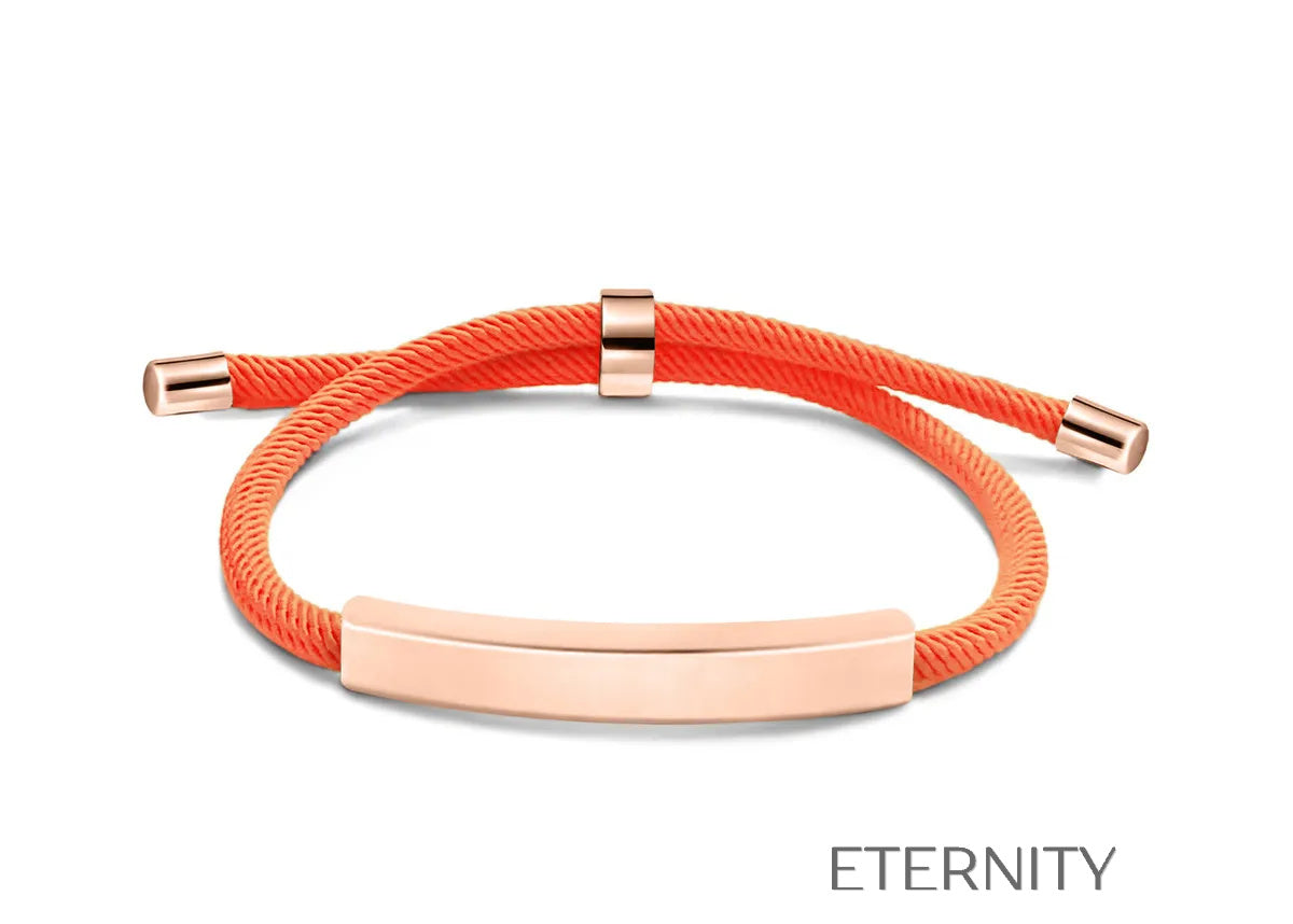 Pulsera Unity Cord Ajustable con Placa de Acero  Brazaletes Negro Unica Acero Inoxidable  ETERNITY