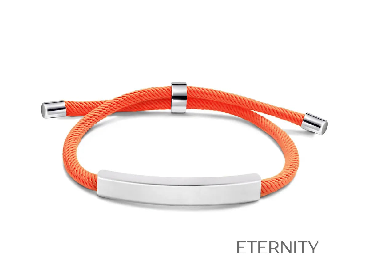 Pulsera Unity Cord Ajustable con Placa de Acero  Brazaletes Negro Unica Acero Inoxidable  ETERNITY