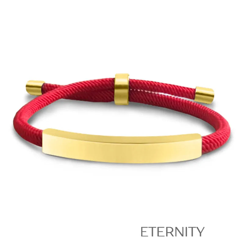 Pulsera Unity Cord Ajustable con Placa de Acero  Brazaletes Negro Unica Acero Inoxidable  ETERNITY